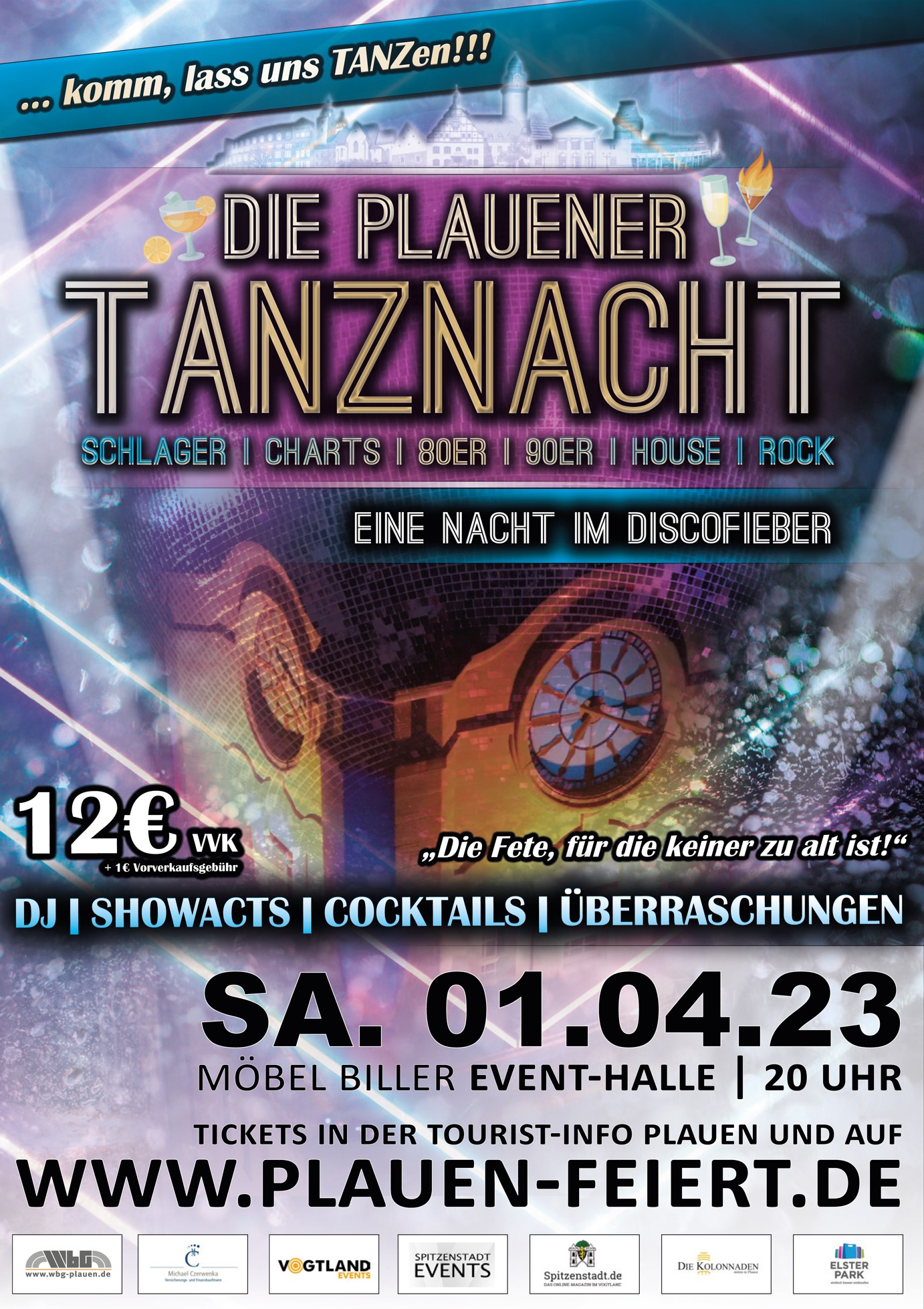 Flyer Plauener Tanznacht April 2023