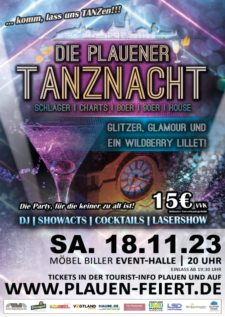 Flyer Plauener Tanznacht 18. November 2023